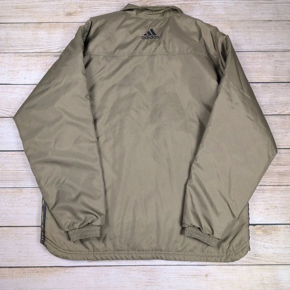 Vintage 90s /‎ Y2k Adidas Mens Full Zip Windbreaker Olive Jacket  Large L - Picture 6 of 8
